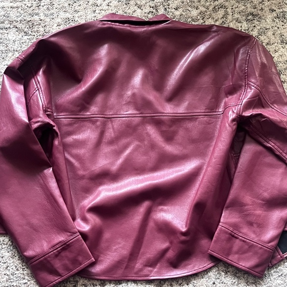 Babaton red leather jacket - Picture 6 of 6